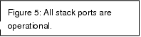 Rectangular Callout: Figure 5: All stack ports are operational.