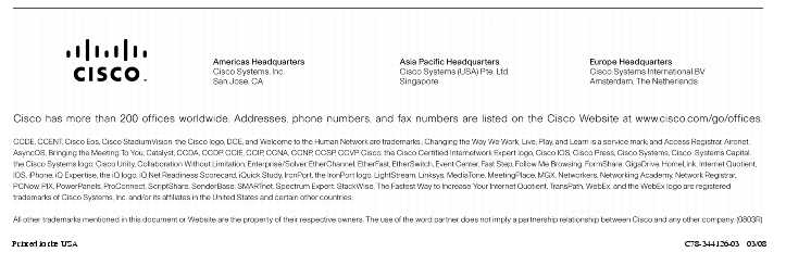 Text Box:  Printed in the USA C78-344126-03   03/08