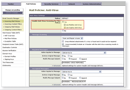 Cisco IronPort Virus Defense: Flexibility